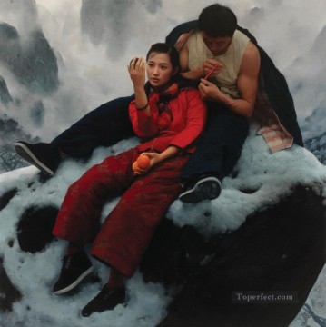 Morning mist in Mountain WYD Chinese Girls Oil Paintings